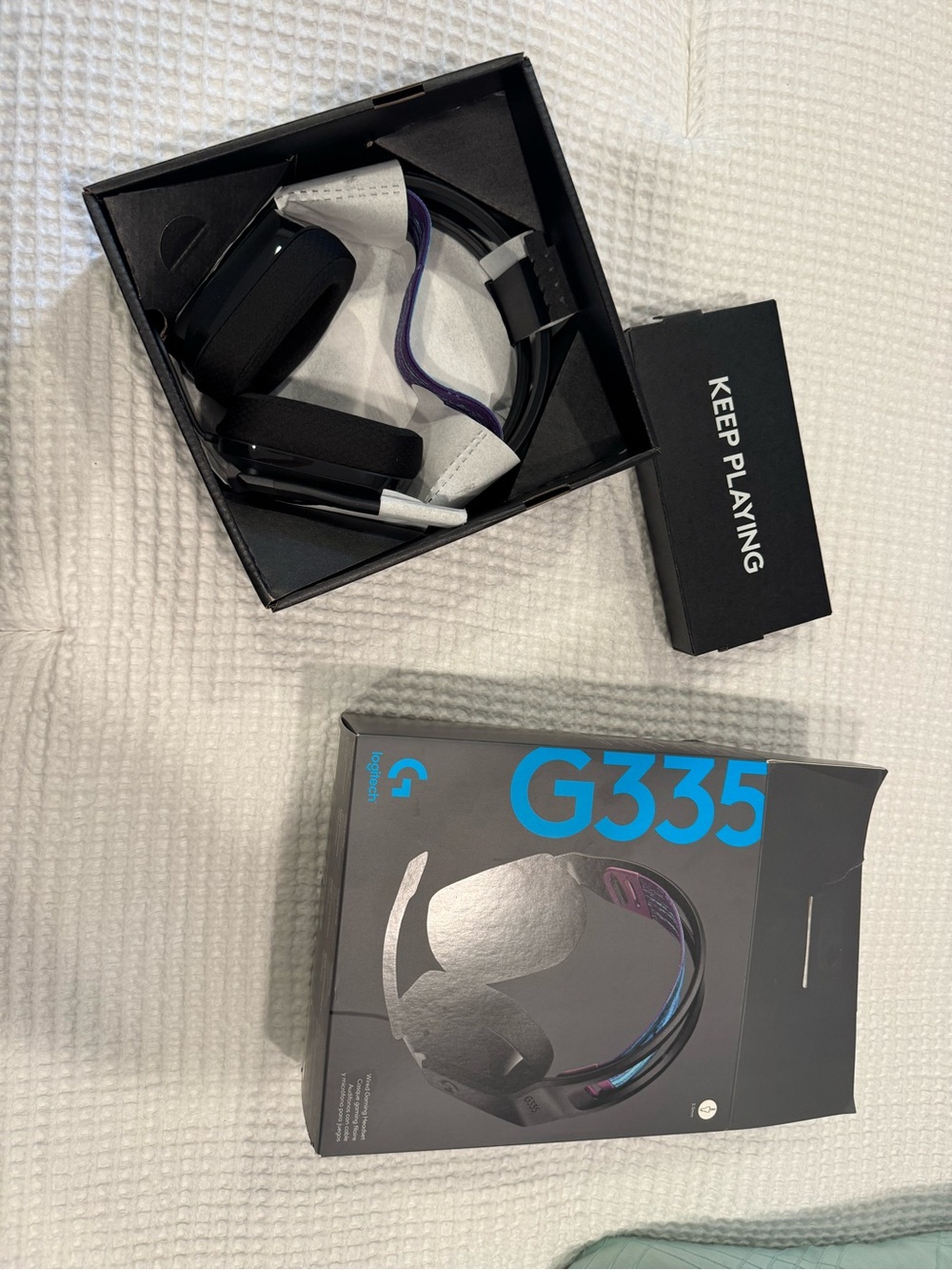 Logitech G335 Black Headset with Purple Accents